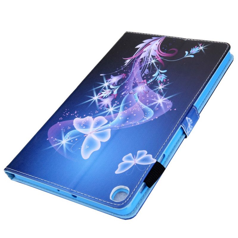 Leren Hoesje Samsung Galaxy Tab A8 (2021) Kleurrijke Vlinders Bescherming Hoesje