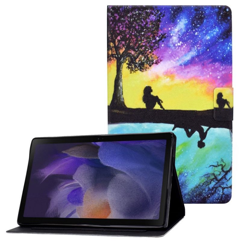 Leren Hoesje Samsung Galaxy Tab A8 (2021) Mijmerij Onder De Boom Bescherming Hoesje