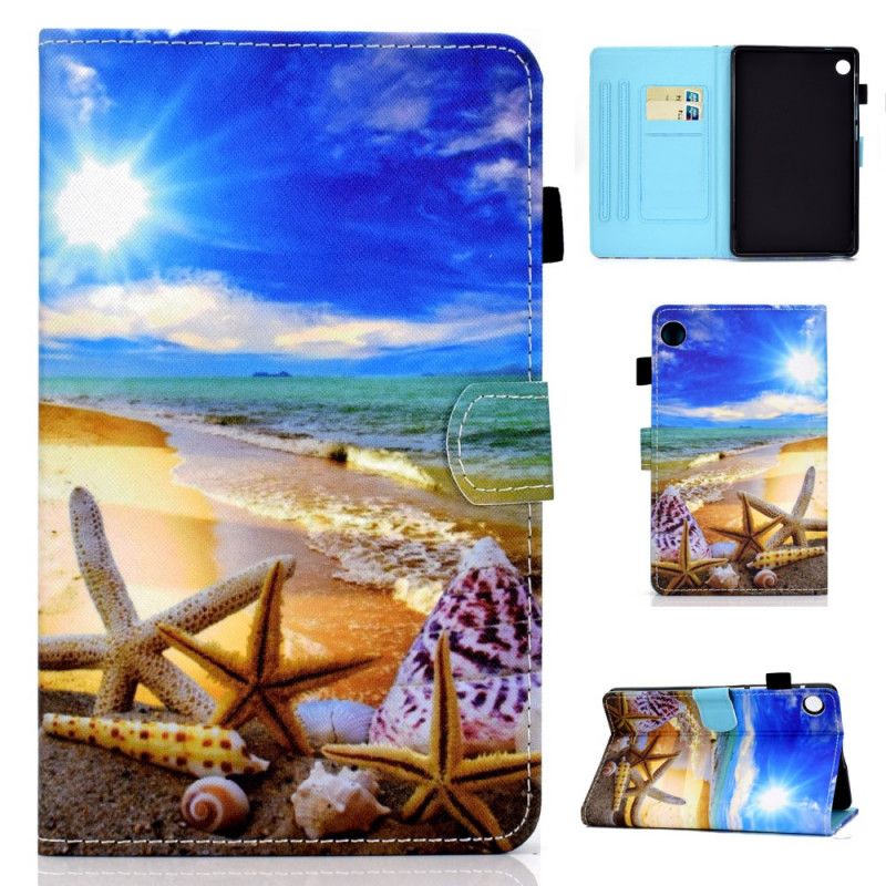 Leren Hoesje Samsung Galaxy Tab A8 (2021) Strandplezier Bescherming Hoesje