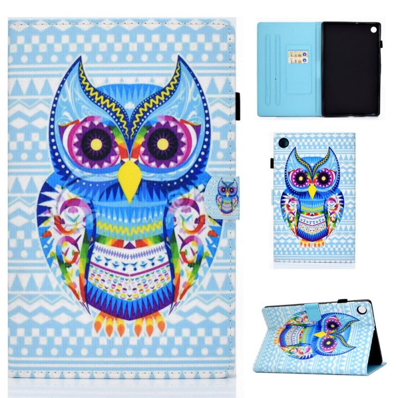 Leren Hoesje Samsung Galaxy Tab A8 (2021) Tribal Uil Bescherming Hoesje