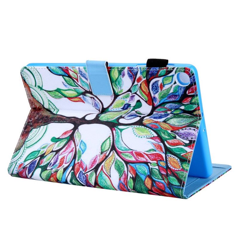 Leren Hoesje Samsung Galaxy Tab A8 (2021) Veelkleurige Boom Bescherming Hoesje