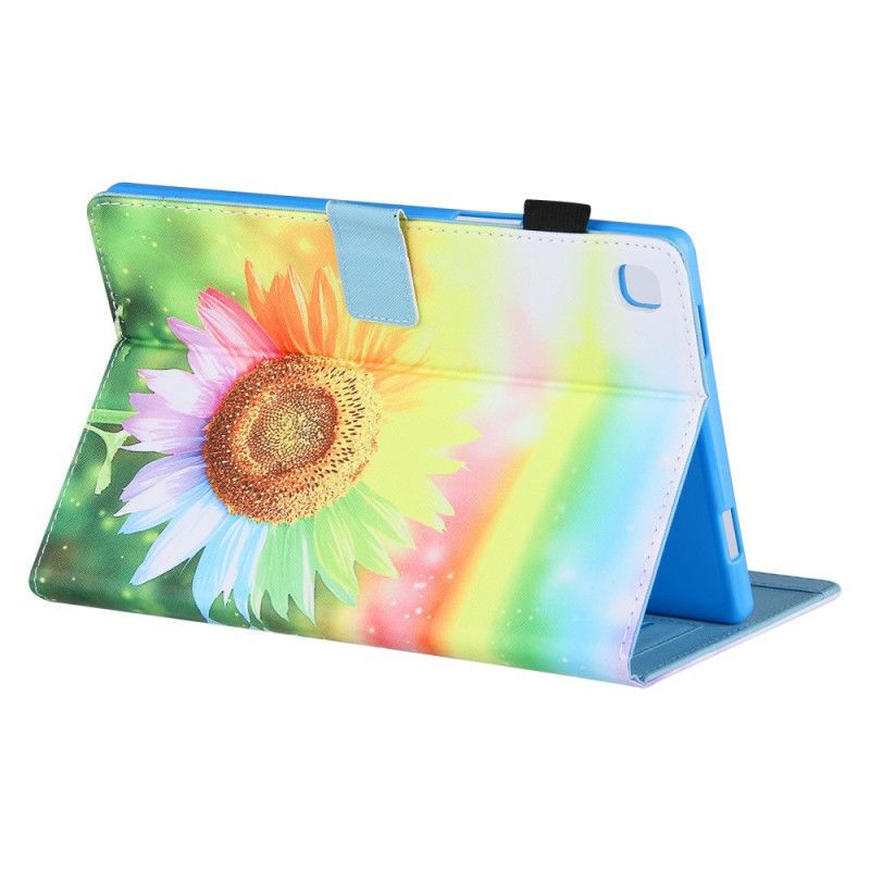 Leren Hoesje Voor Samsung Galaxy Tab A8 (2021) Bloemen In De Zon