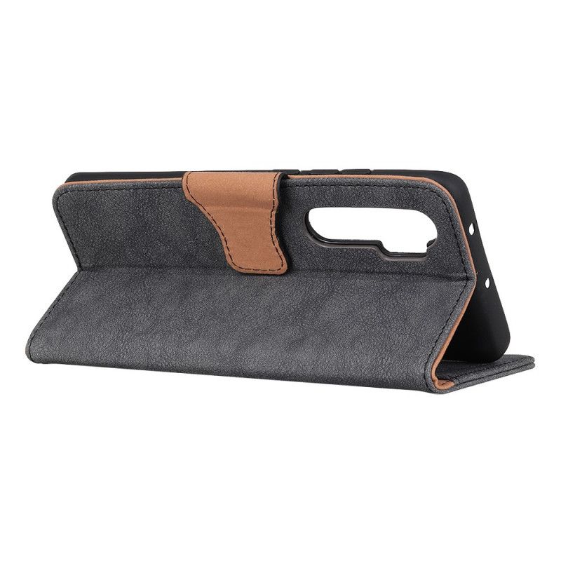 Bescherming Hoesje Xiaomi Mi Note 10 Lite Bruin Grijs Omkeerbare Magneetsluiting