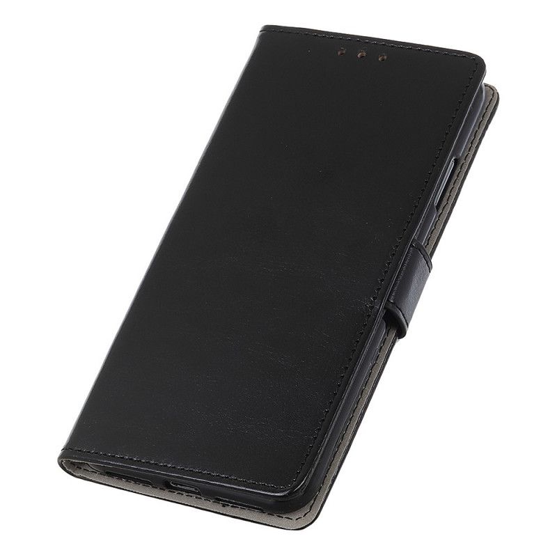 Bescherming Hoesje Xiaomi Mi Note 10 Lite Wit Zwart Lychee Kunstleer