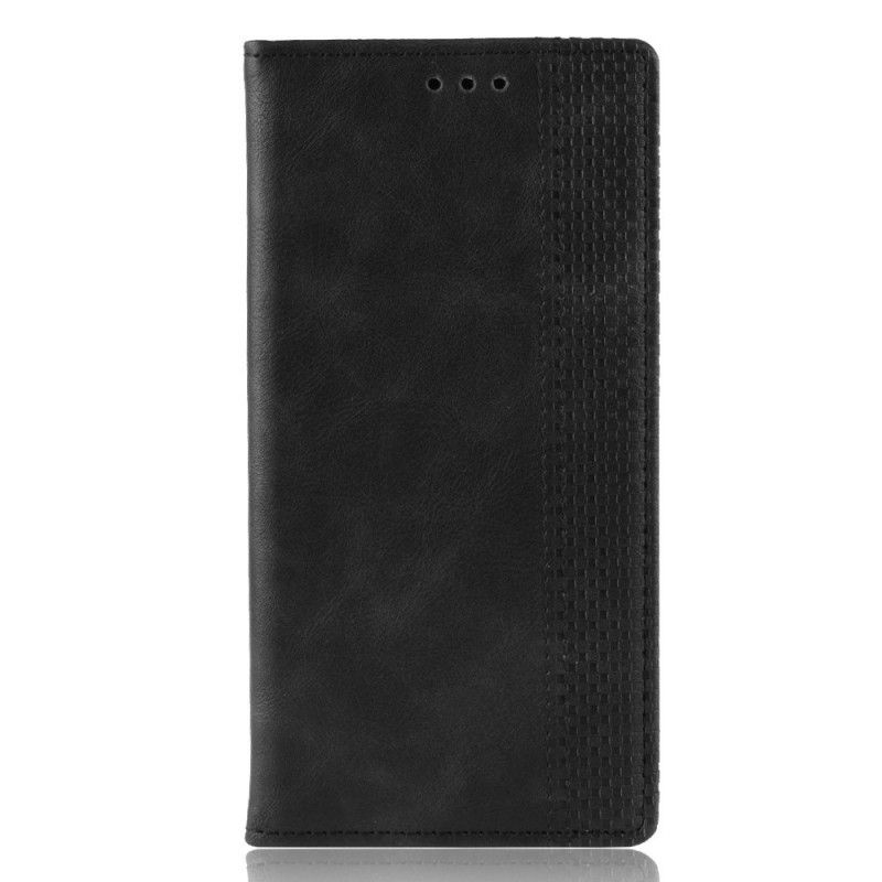 Folio-hoesje voor Xiaomi Mi Note 10 Lite Rood Zwart Gestileerd Vintage Leereffect