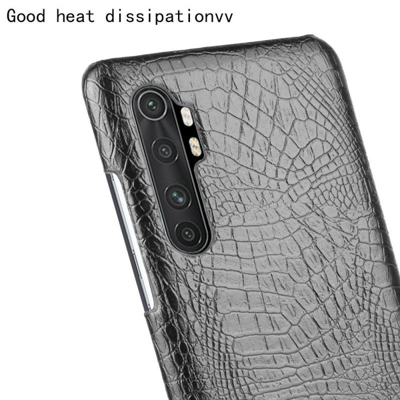 Hoesje Xiaomi Mi Note 10 Lite Wit Zwart Krokodillenhuidstijl