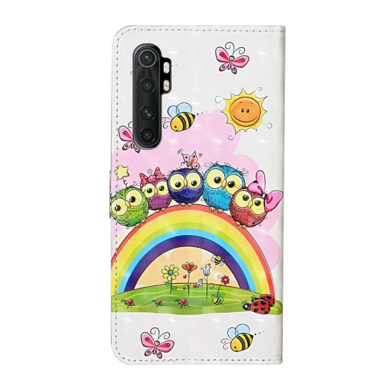 Leren Hoesje voor Xiaomi Mi Note 10 Lite Geel Magenta Uilenparadijs