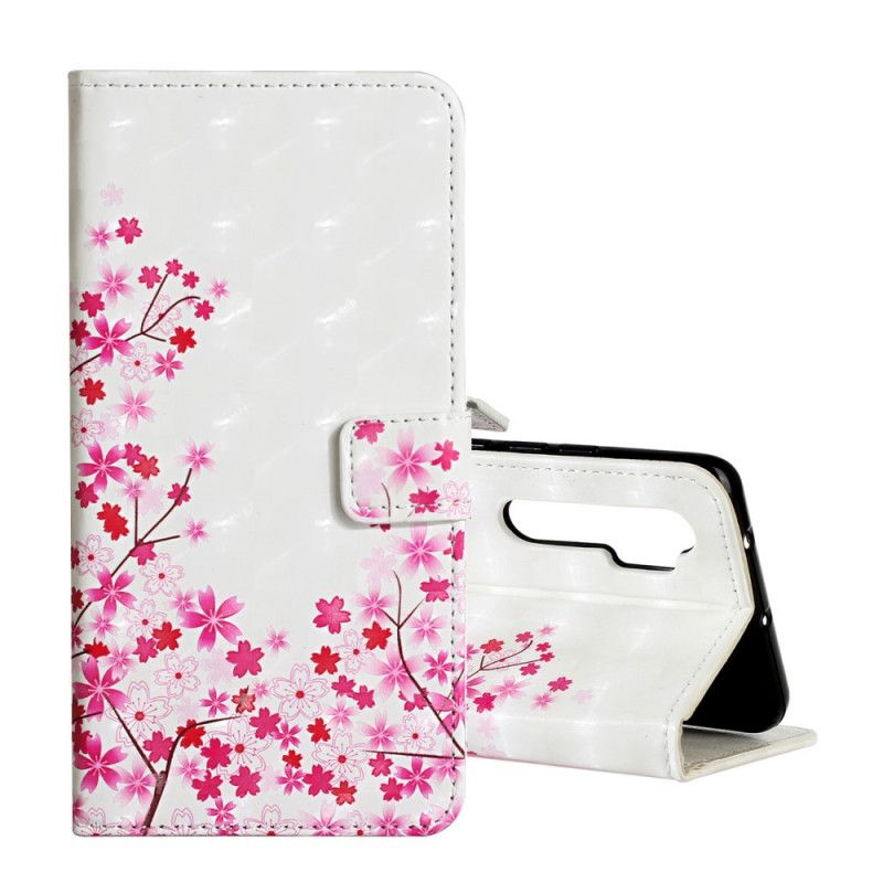 Leren Hoesje Xiaomi Mi Note 10 Lite Magenta Wit Telefoonhoesje Roze Groente