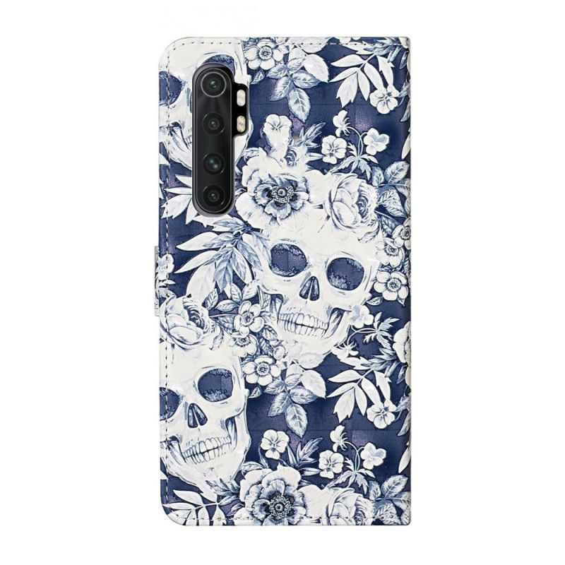 Leren Hoesje Xiaomi Mi Note 10 Lite Retro Schedels