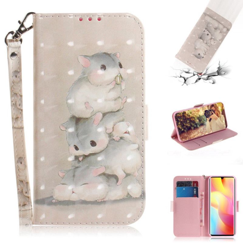Leren Hoesje Xiaomi Mi Note 10 Lite String Hamsters