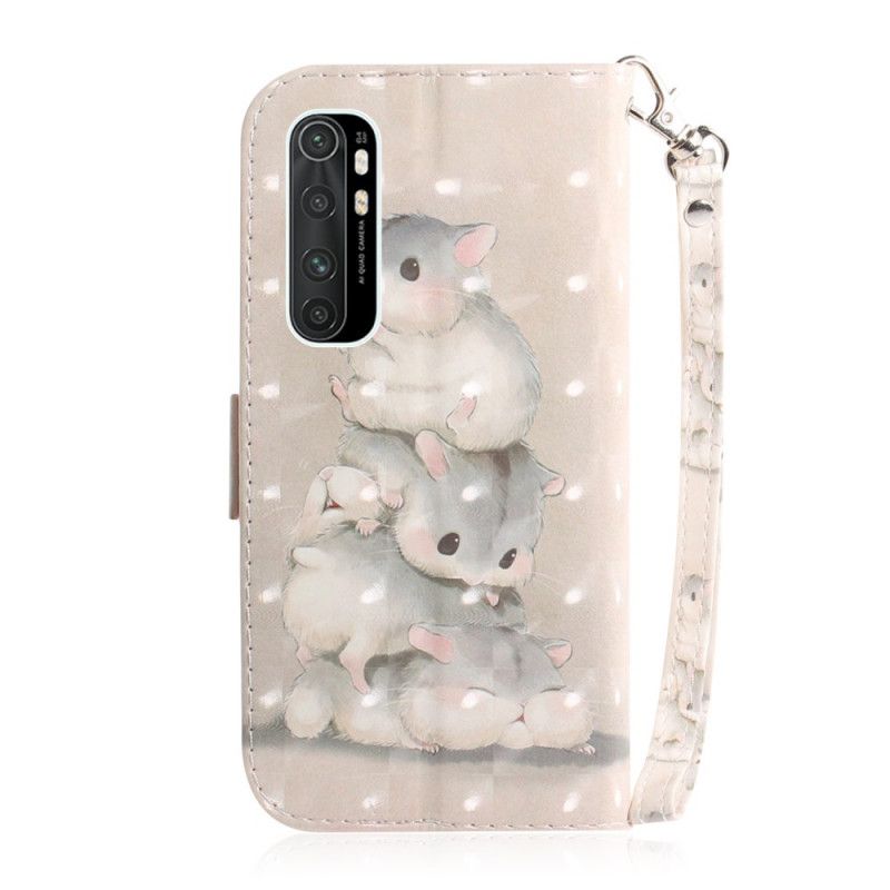 Leren Hoesje Xiaomi Mi Note 10 Lite String Hamsters