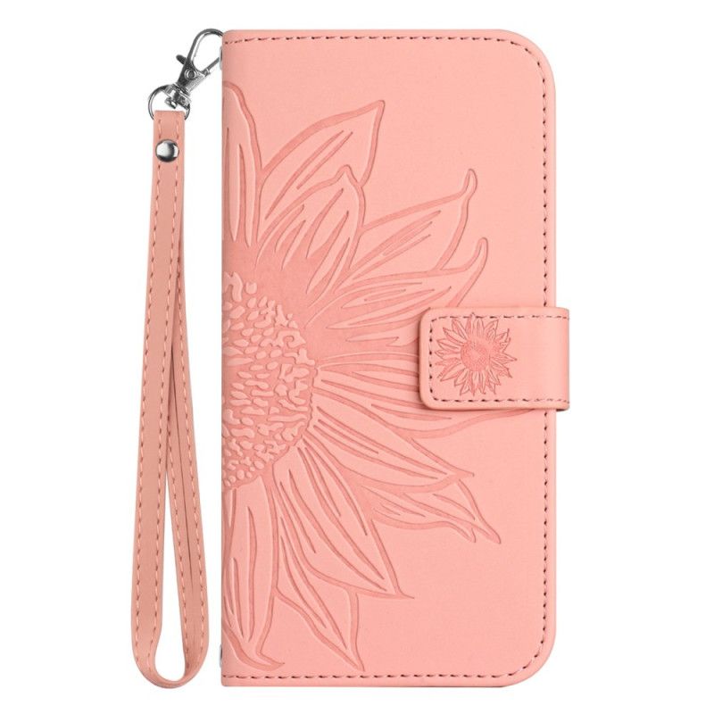 Bescherming Hoesje Xiaomi Redmi Note 14 5g Zonnebloemprint Met Bandje