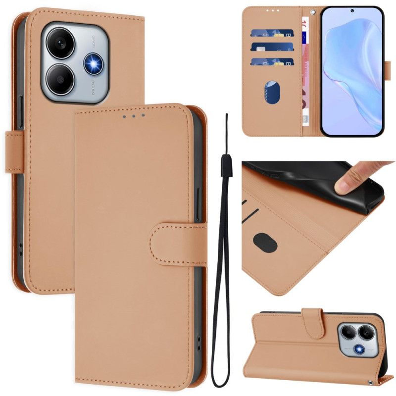 Flip Case Leren Xiaomi Redmi Note 14 5g Bandje Met Lederlook