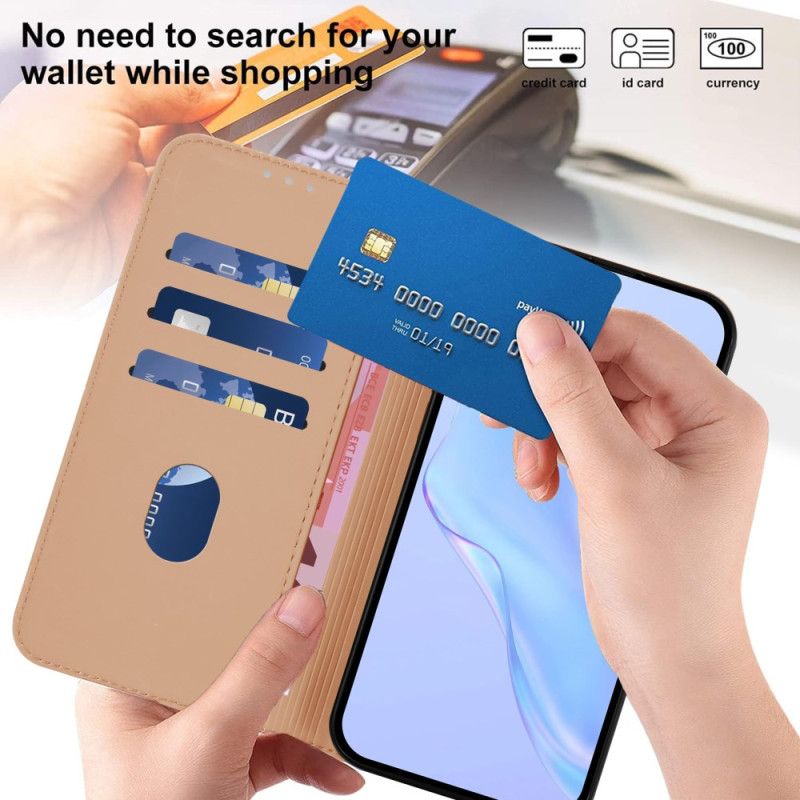 Flip Case Leren Xiaomi Redmi Note 14 5g Bandje Met Lederlook