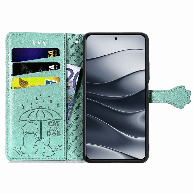 Flip Case Leren Xiaomi Redmi Note 14 5g Geanimeerde Dieren