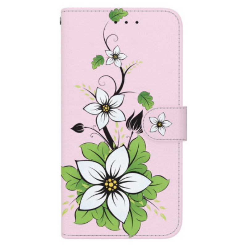 Flip Case Leren Xiaomi Redmi Note 14 5g Leliepatroon