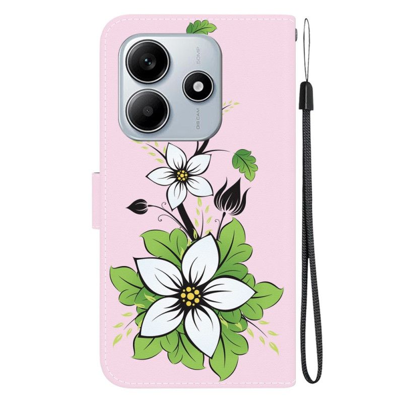 Flip Case Leren Xiaomi Redmi Note 14 5g Leliepatroon