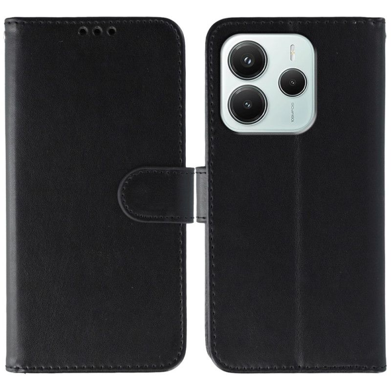 Flip Case Leren Xiaomi Redmi Note 14 5g Monochroom Lederlook Bandje