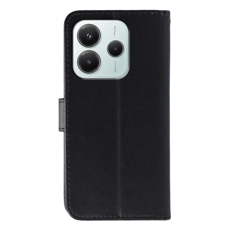 Flip Case Leren Xiaomi Redmi Note 14 5g Monochroom Lederlook Bandje