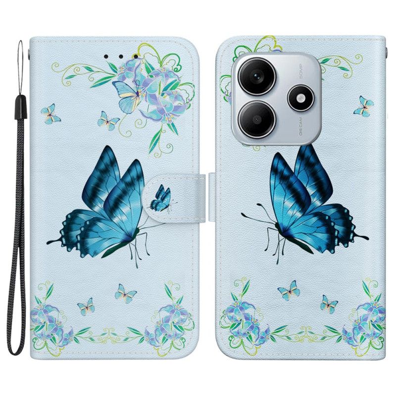 Folio-hoesje Xiaomi Redmi Note 14 5g Blauwe Vlinders