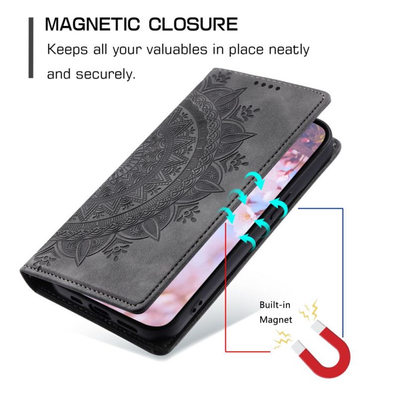 Folio-hoesje Xiaomi Redmi Note 14 5g Mandala Suède-effect Bescherming Hoesje