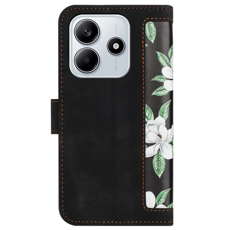 Folio-hoesje Xiaomi Redmi Note 14 5g Telefoonhoesje Bloemen Met Bandje