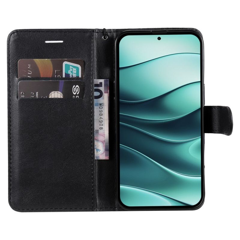 Folio-hoesje Xiaomi Redmi Note 14 5g Telefoonhoesje Kunstleer Met Bandje