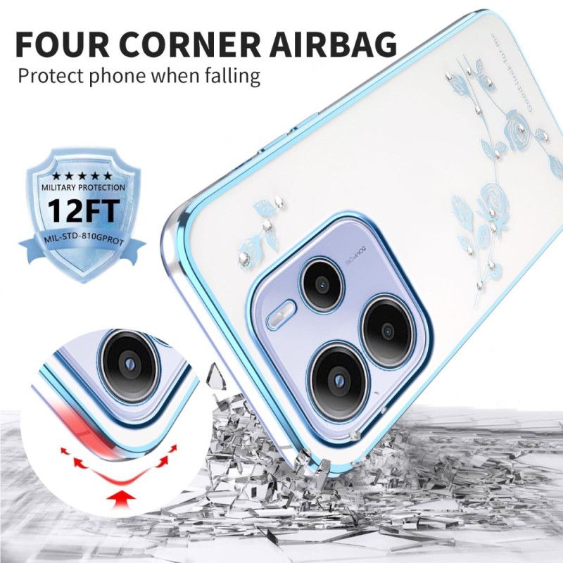 Hoesje Voor Xiaomi Redmi Note 14 5g Kadem Bloemen En Strass-steentjes