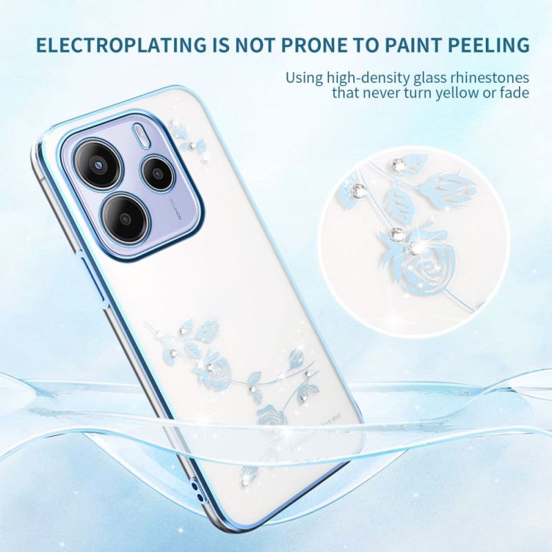 Hoesje Voor Xiaomi Redmi Note 14 5g Kadem Bloemen En Strass-steentjes