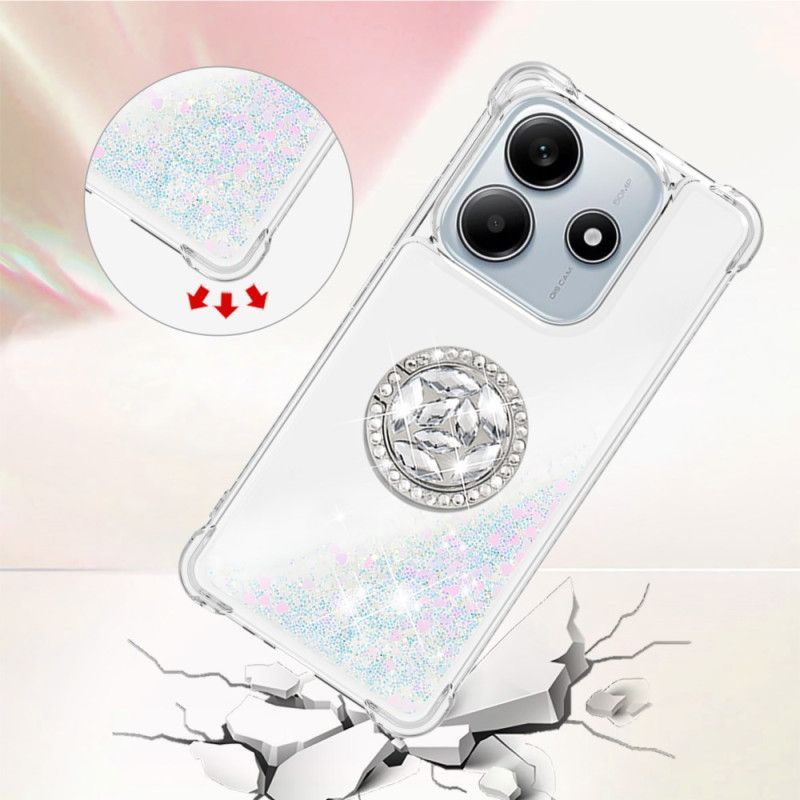 Hoesje Xiaomi Redmi Note 14 5g Ringhouder Met Glitter Bescherming Hoesje
