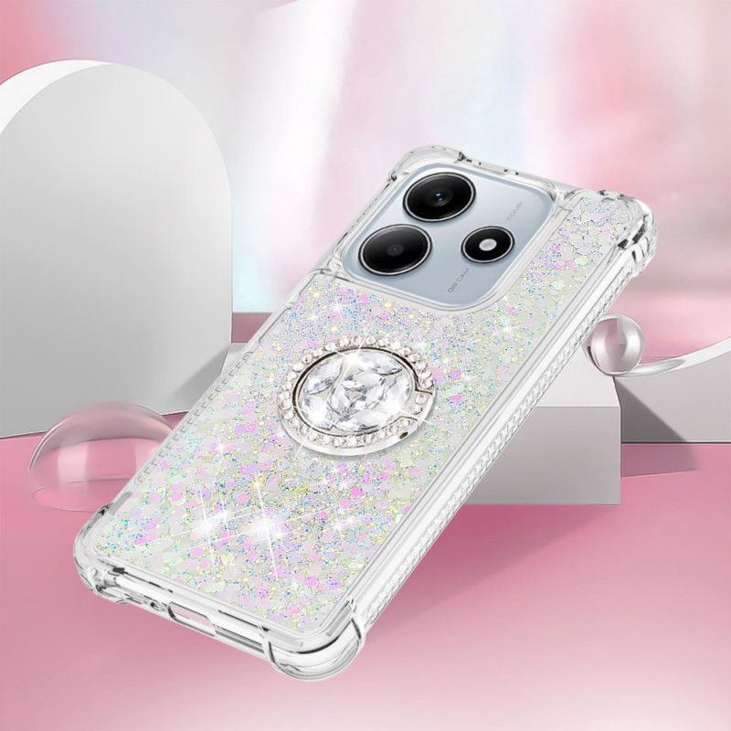 Hoesje Xiaomi Redmi Note 14 5g Ringhouder Met Glitter Bescherming Hoesje