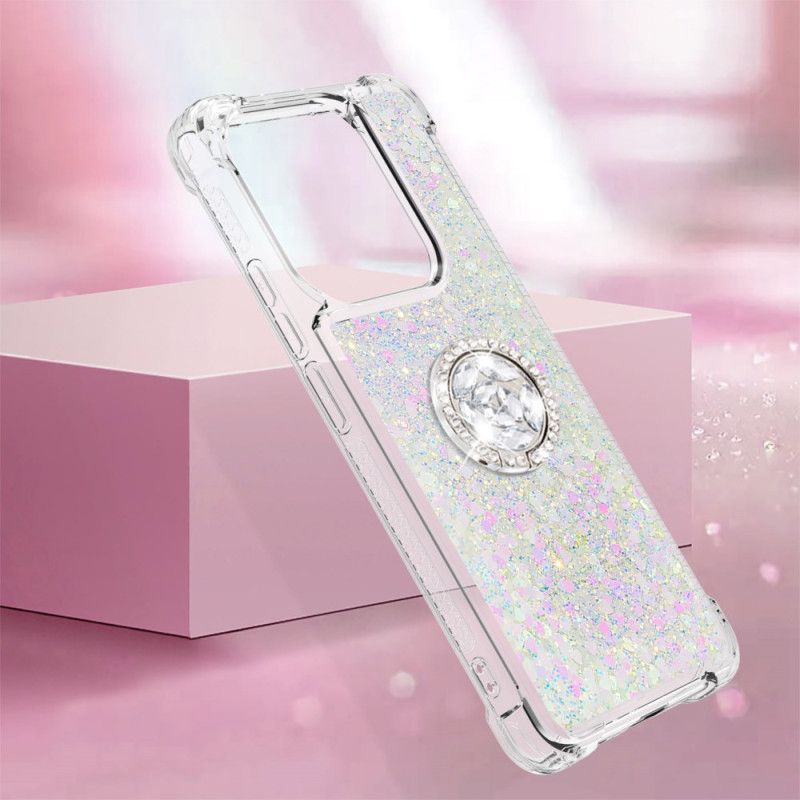 Hoesje Xiaomi Redmi Note 14 5g Ringhouder Met Glitter Bescherming Hoesje