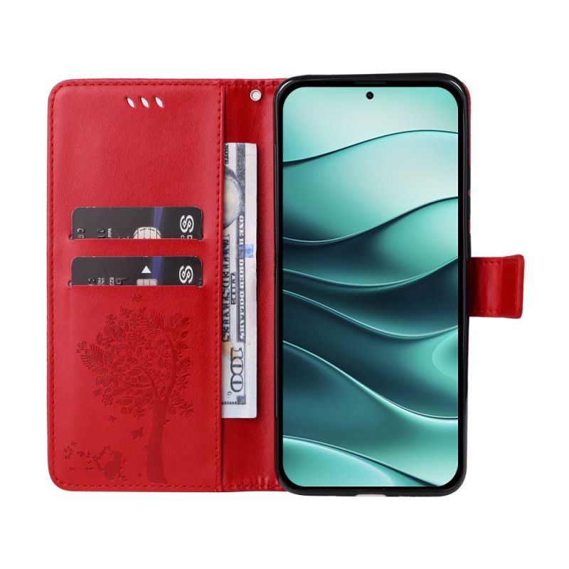 Leren Hoesje Voor Xiaomi Redmi Note 14 5g Kat En Boom Lnaière