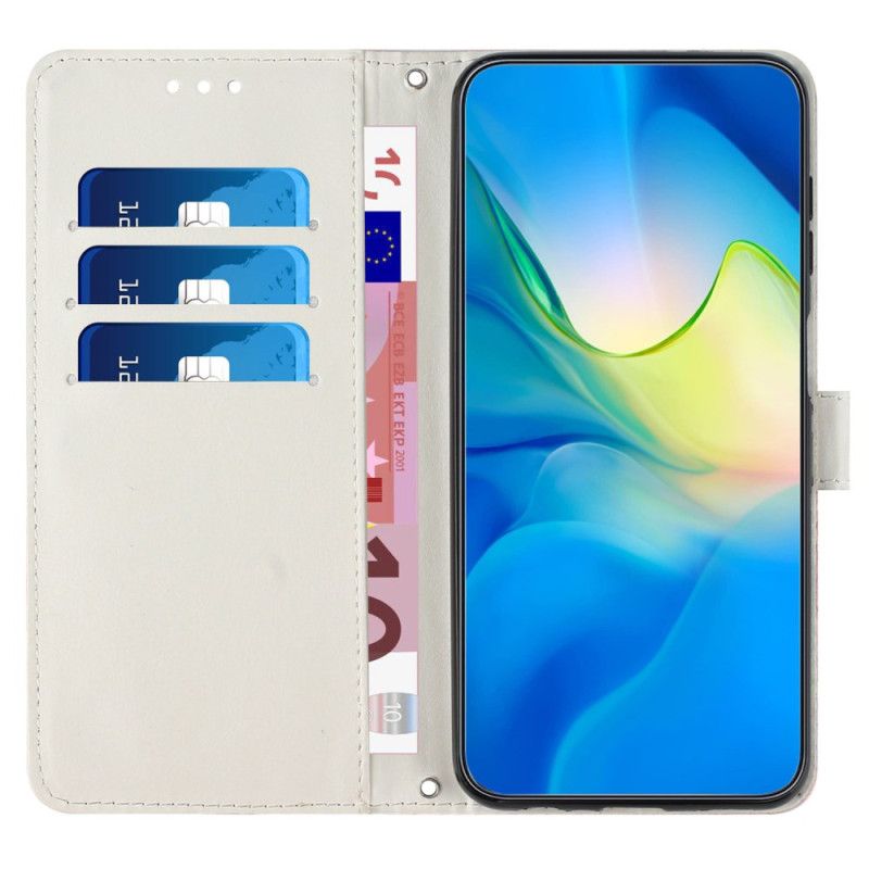 Leren Hoesje Voor Xiaomi Redmi Note 14 5g Marmerstijl Met Bandje