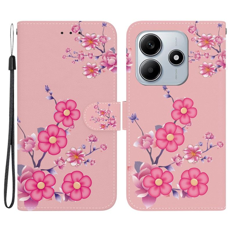 Leren Hoesje Voor Xiaomi Redmi Note 14 5g Sakura-patroon