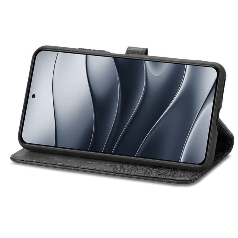 Leren Hoesje Xiaomi Redmi Note 14 5g Barokmandala Bescherming Hoesje