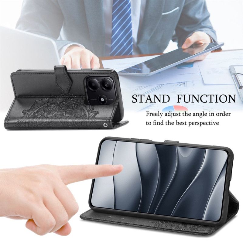 Leren Hoesje Xiaomi Redmi Note 14 5g Barokmandala Bescherming Hoesje