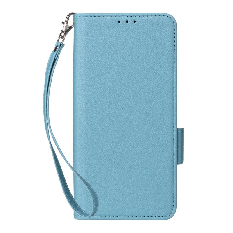 Leren Hoesje Xiaomi Redmi Note 14 5g Lychee Textuur Met Bandje Bescherming Hoesje