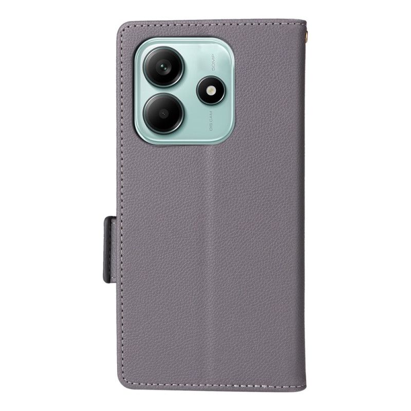 Leren Hoesje Xiaomi Redmi Note 14 5g Lychee Textuur Met Bandje Bescherming Hoesje