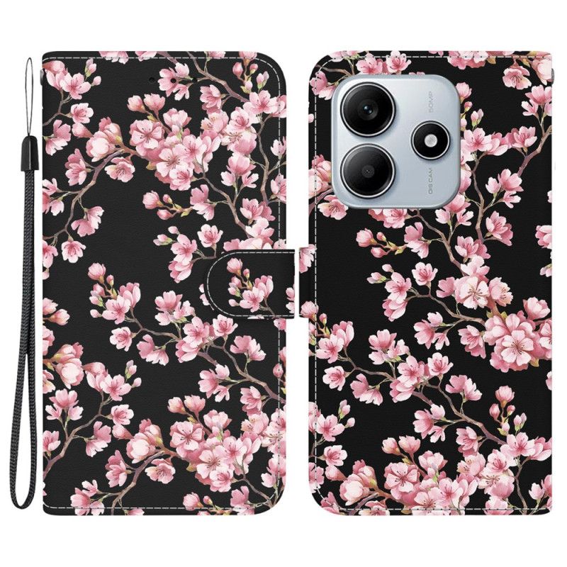 Leren Hoesje Xiaomi Redmi Note 14 5g Pruimenbloesems