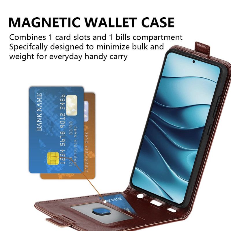 Leren Hoesje Xiaomi Redmi Note 14 5g Verticale Klep En Kaartsleuf