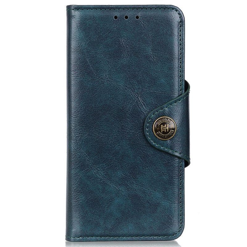 Folio-hoesje voor OnePlus Nord 2T 5G Vintage Knop Van Imitatieleer