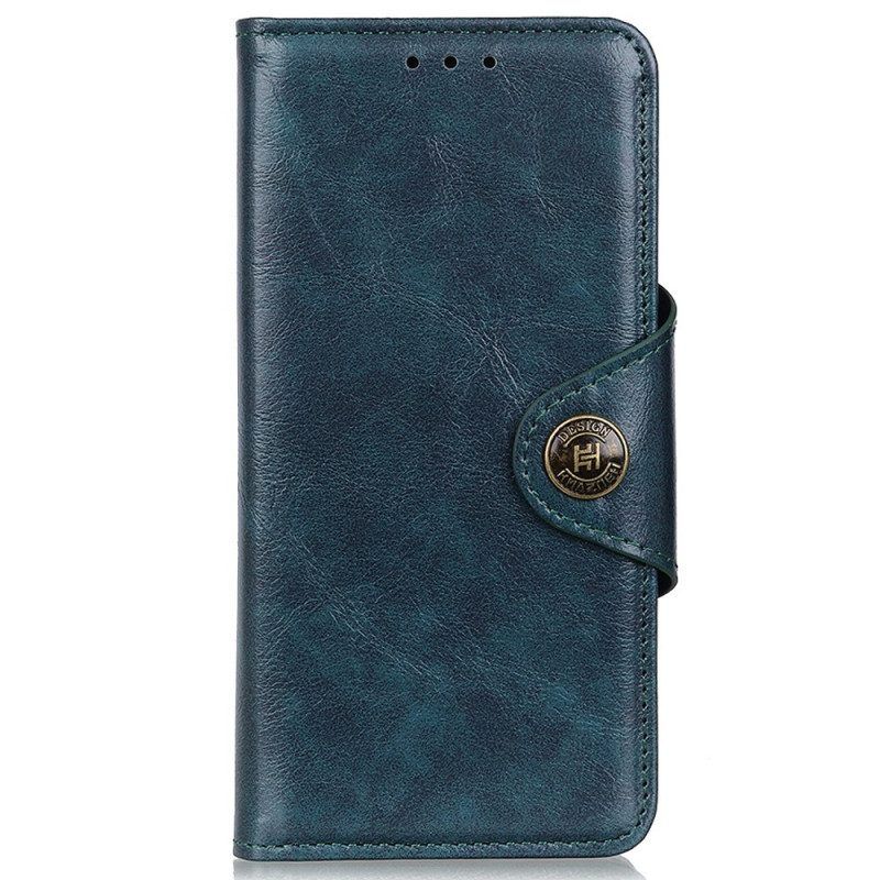 Folio-hoesje voor OnePlus Nord 2T 5G Vintage Knop Van Imitatieleer