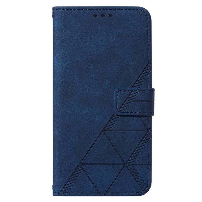 Leren Hoesje voor OnePlus Nord 2T 5G Driehoeken Met Lanyard