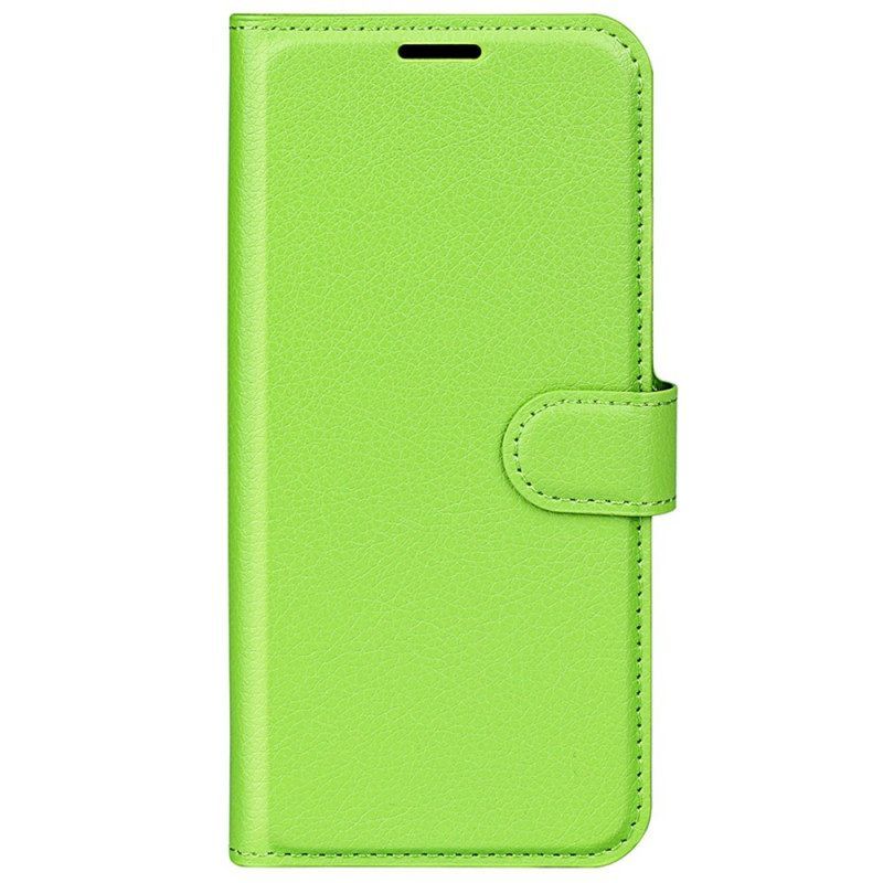 Leren Hoesje voor OnePlus Nord 2T 5G Klassiek Lychee Kunstleer