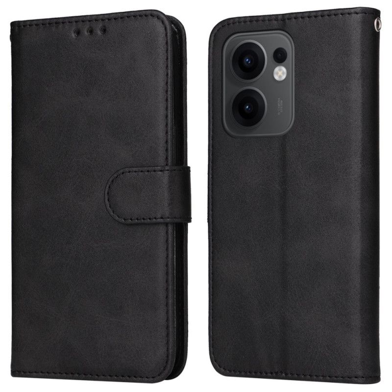 Bescherming Hoesje Oppo Reno 13f 4g / 5g / 13 Fs 5g Effen Kunstleer Met Bandje