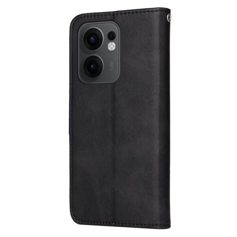 Bescherming Hoesje Oppo Reno 13f 4g / 5g / 13 Fs 5g Effen Kunstleer Met Bandje