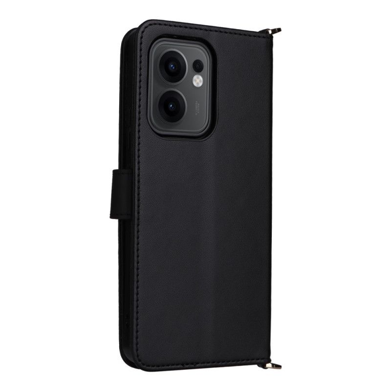 Leren Hoesje Voor Oppo Reno 13f 4g / 5g / 13 Fs 5g Premium Retro Schouderband En Koord