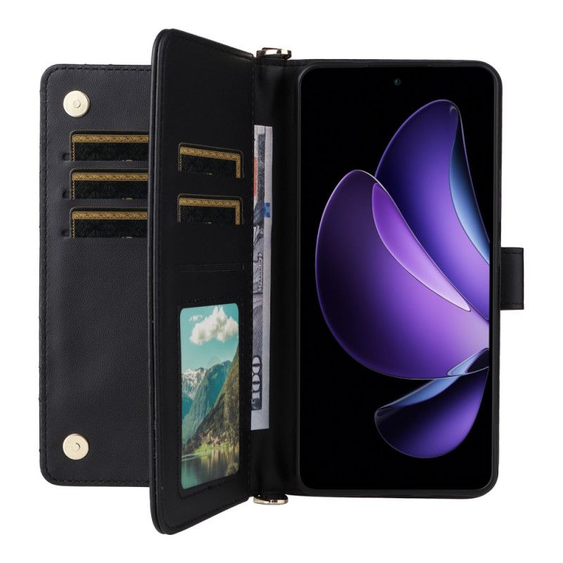 Leren Hoesje Voor Oppo Reno 13f 4g / 5g / 13 Fs 5g Premium Retro Schouderband En Koord