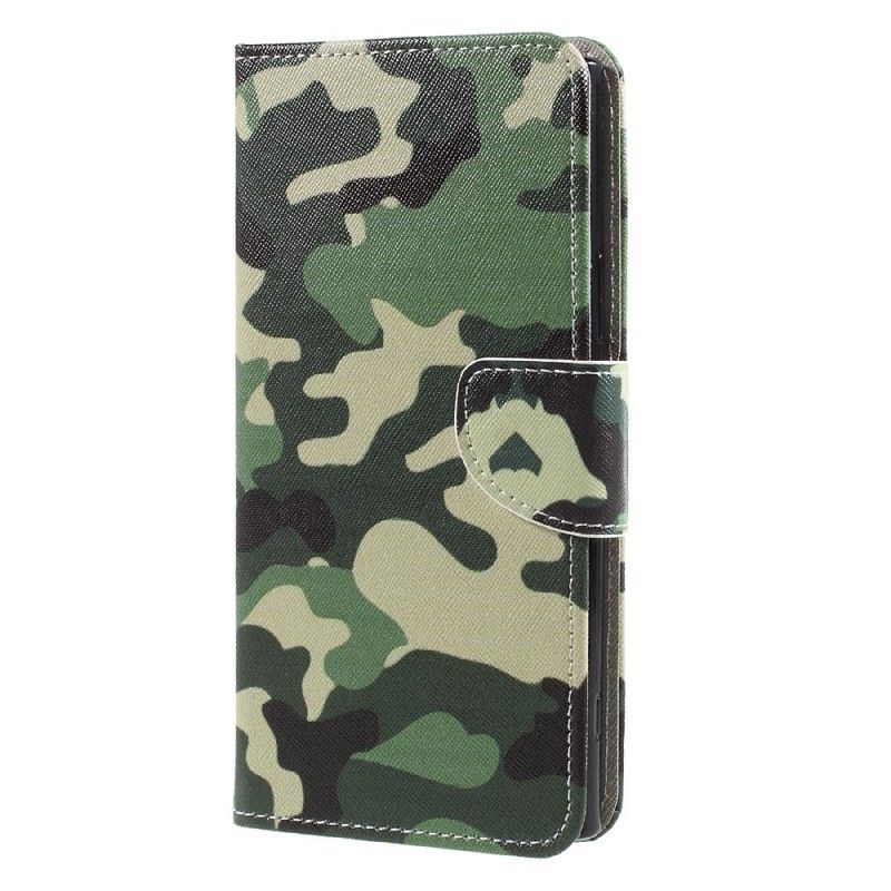 Leren Hoesje Sony Xperia XA1 Ultra Telefoonhoesje Militaire Camouflage